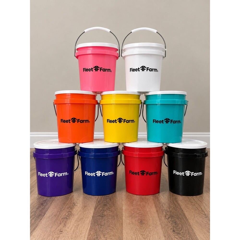 NEW!! Fleet Farm 400ml Mini Pails w/ Lids Set of 9 All Released Colors